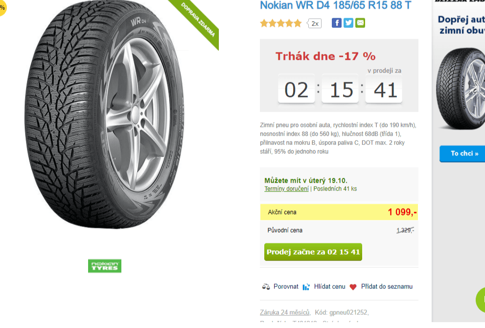 Zimní pneu Nokian 185/65 R15