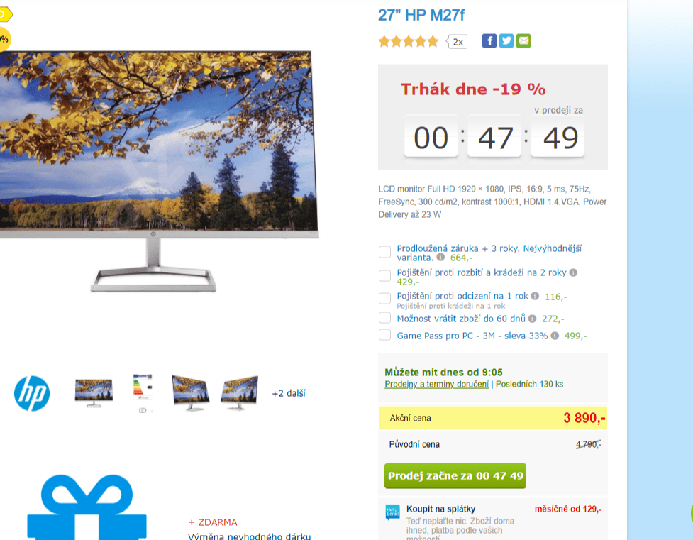 PC monitor HP, 27", full HD