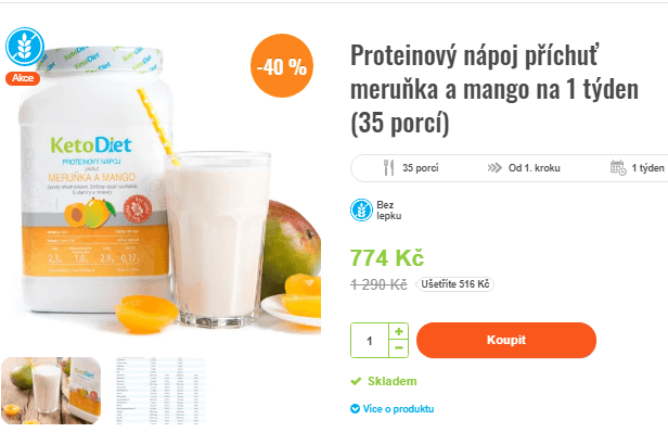 Proteinový nápoj (meruňka a mango) 35 porcí