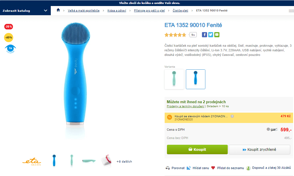 Sonický kartáček ETA Fenité 1352