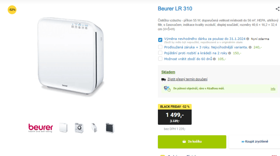 Čistička vzduchu BEURER LR 310