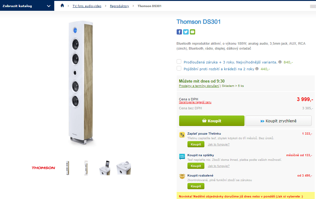 BT reproduktor Thomson DS301