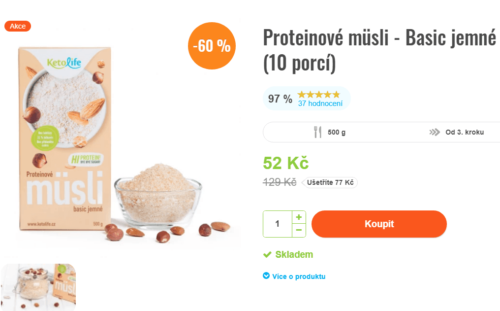 Proteinové müsli - Basic jemné