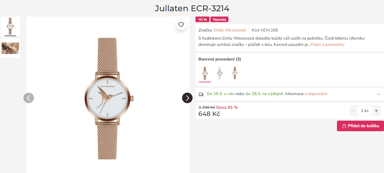 Dámské hodinky Emily Westwood Jullaten