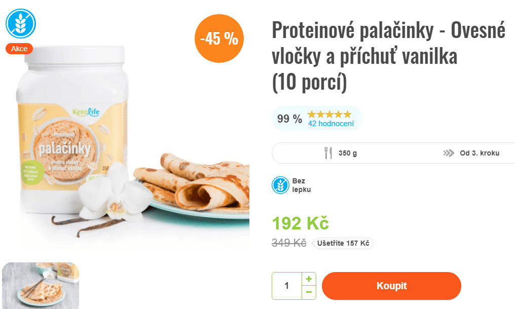Proteinové palačinky - ovesné vločky 350g