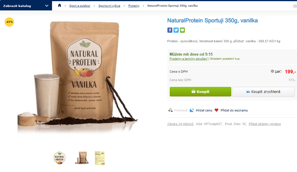 Protein NaturalProtein Sportuji 350g