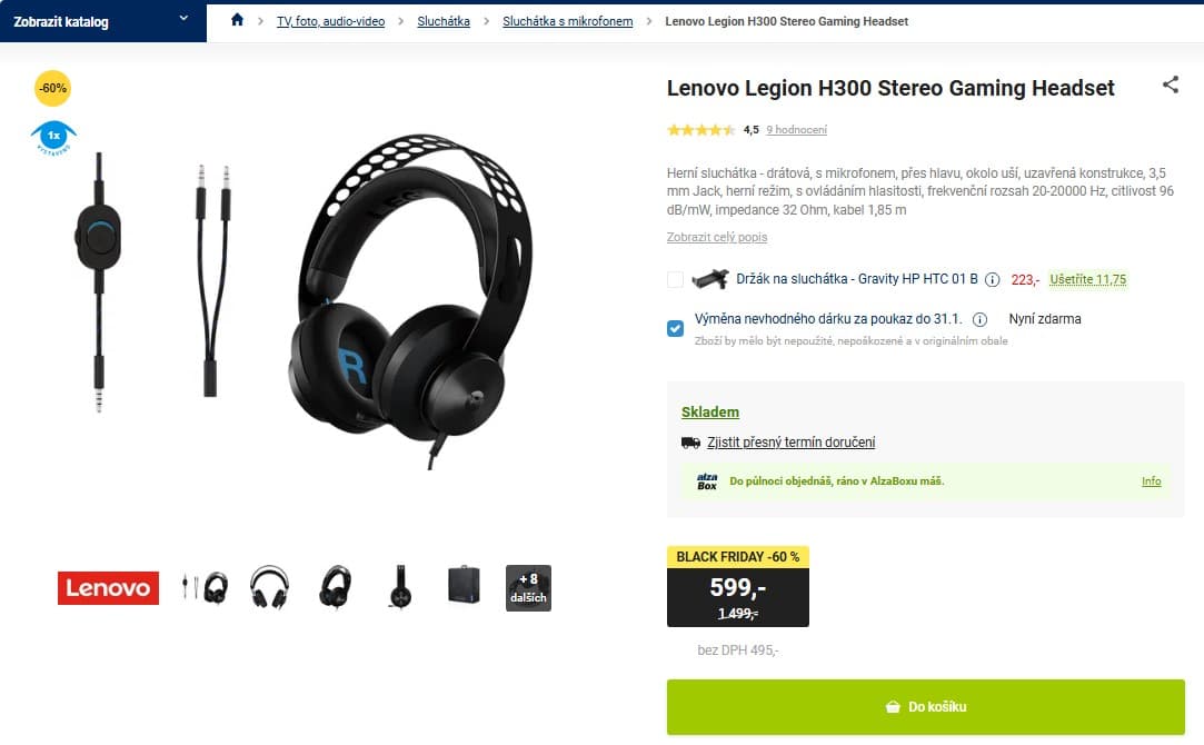 Sluchátka Lenovo Legion H300
