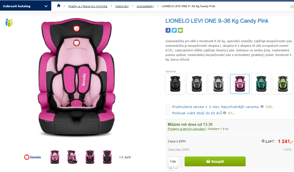 Autosedačky Lionelo Levi One 9–36 Kg