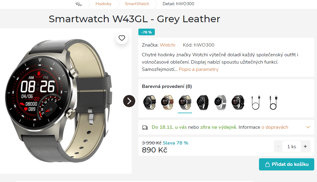 Chytré hodinky Wotchi  W43GL