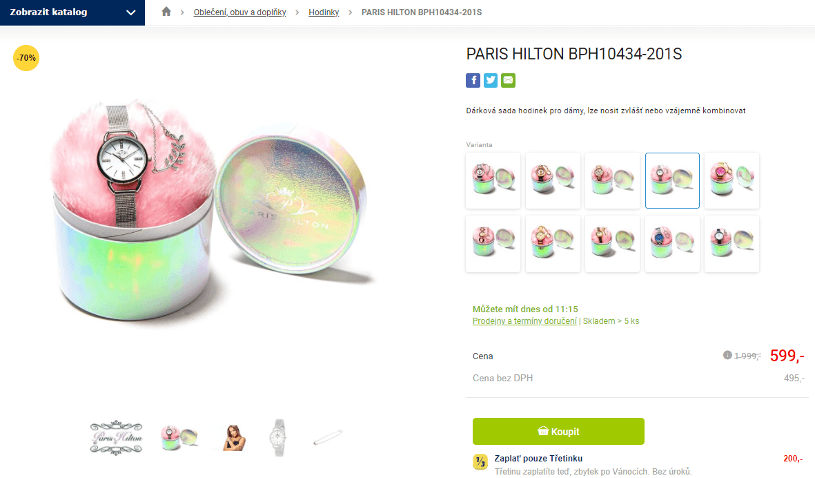 Dárková sada hodinky, náhrdelník Paris Hilton