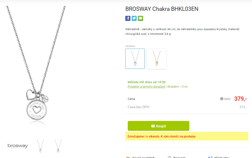 Náhrdelník Brosway Chakra, ocel