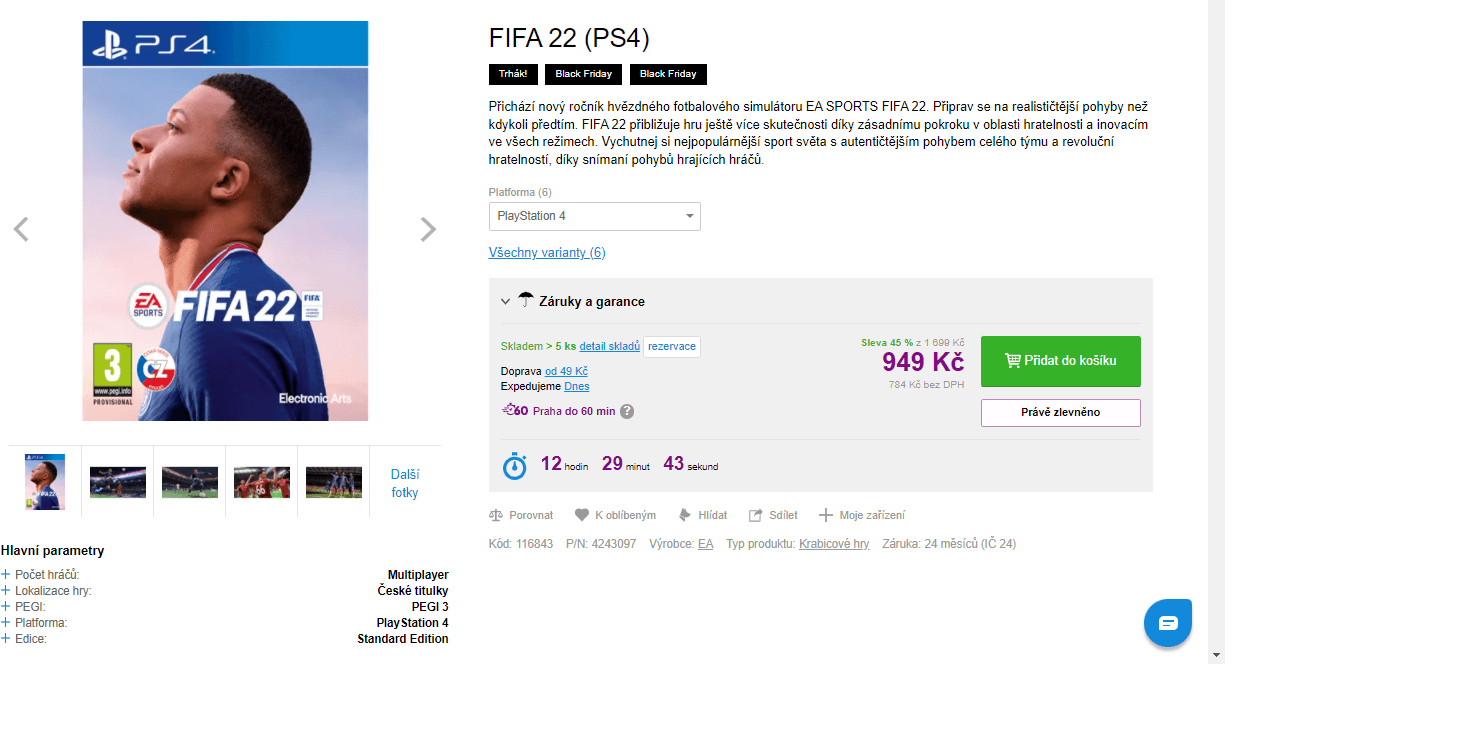 Hra na Playstation 4 - FIFA 22