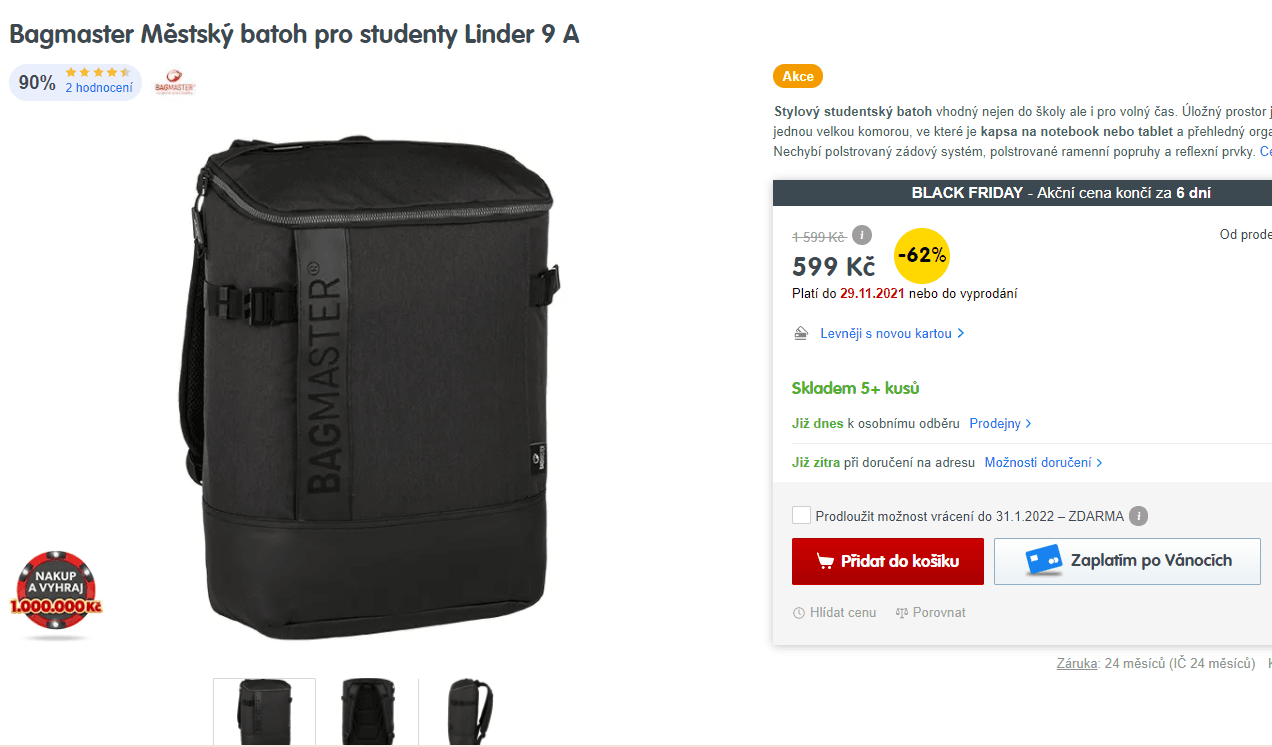 Studentský batoh Bagmaster LINDER 9 A