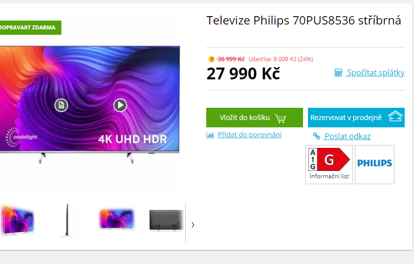 4K Ambilight, Android, 177cm, Philips