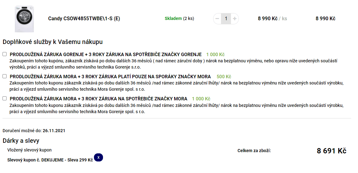 Pračka se sušičkou Candy 8/5kg, 1400 ot