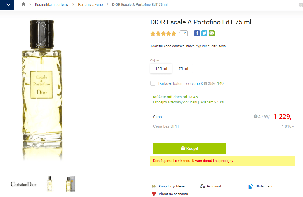 DIOR Escale A Portofino EdT 75 ml