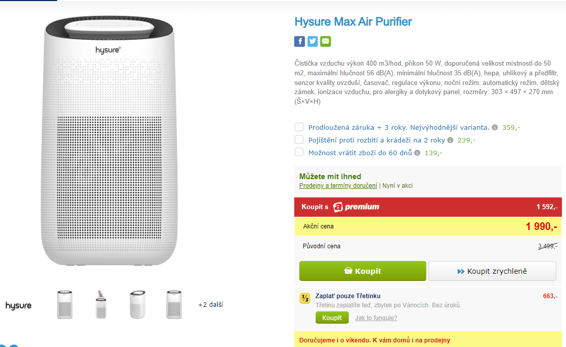 Čistička vzduchu Hysure Max