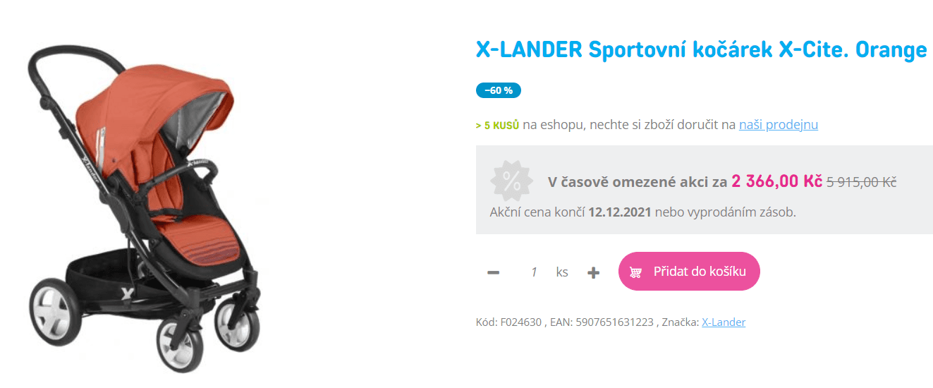 Sportovní kočárek X-Lander X-Cite