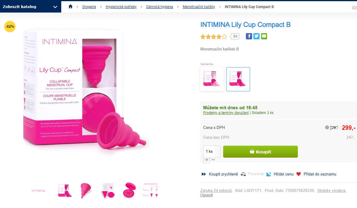 Menstruační kalíšek Intimina Lily Cup Compact B