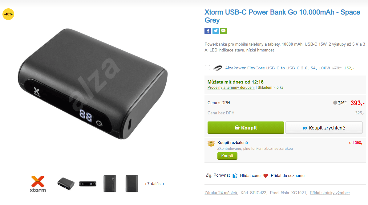 Powerbanka Xtorm USB-C 10000mAh