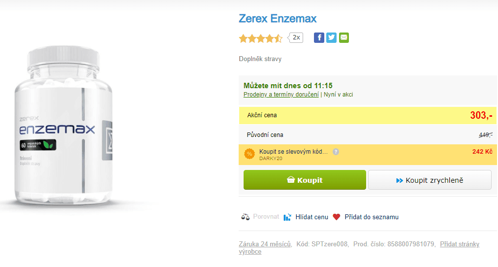 Doplněk stravy Zerex Enzemax 60 kapslí