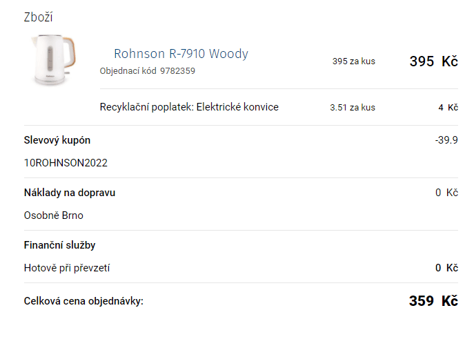 Rychlovarná konvice Rohnson 1,7 litru