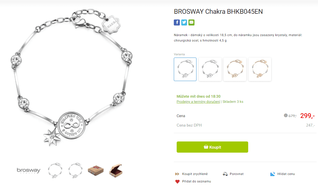 Náramek Brosway Chakra, chir. ocel