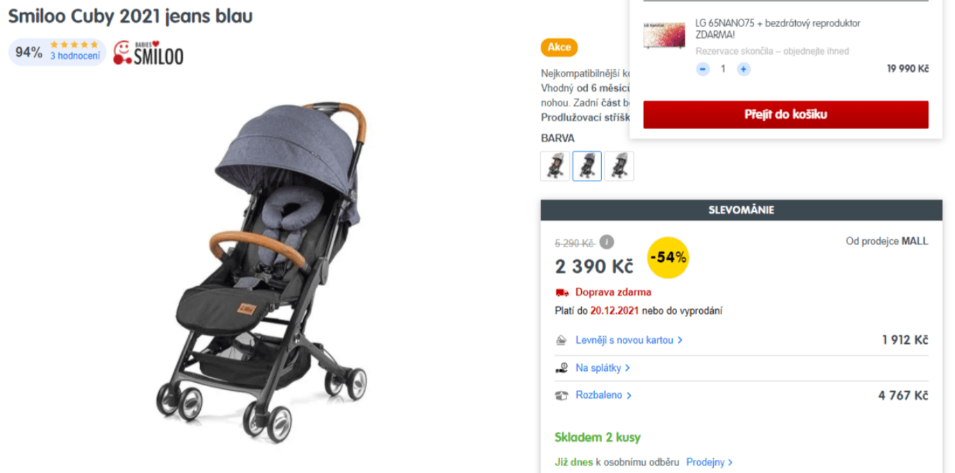 Kočárek Smiloo Cuby