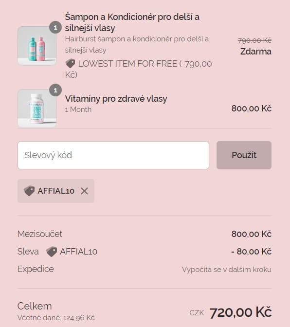 Hairburst - 1+1 zdarma na vše