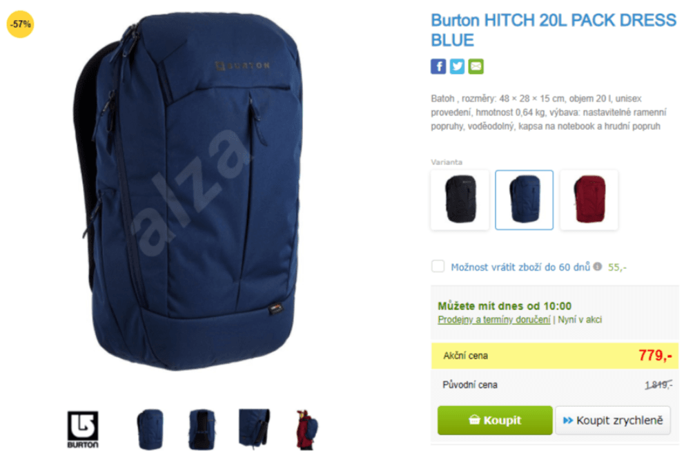 Batoh Burton HITCH 20 litrů