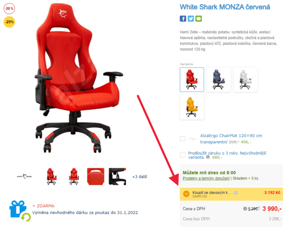 Herní křeslo White Shark Monza