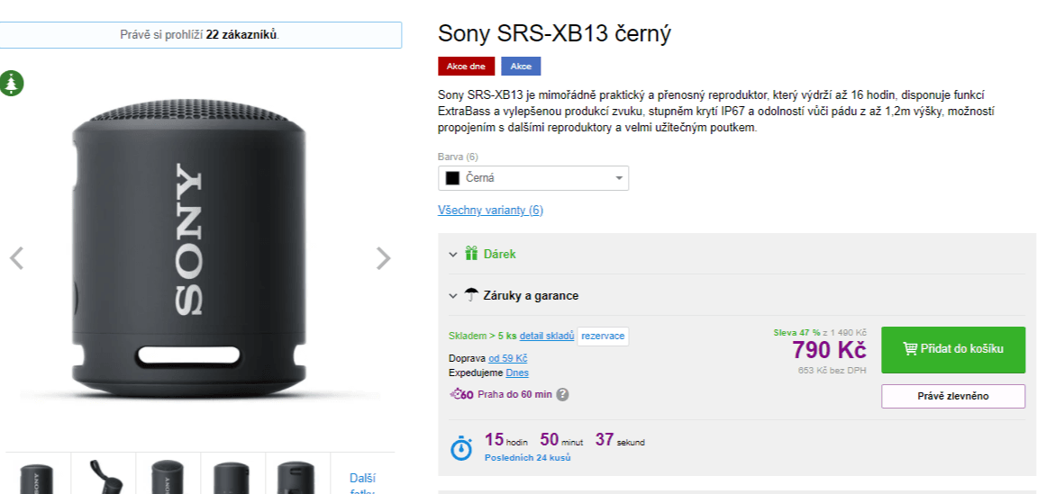 BT repro, přenosné SONY, XBass, 5W
