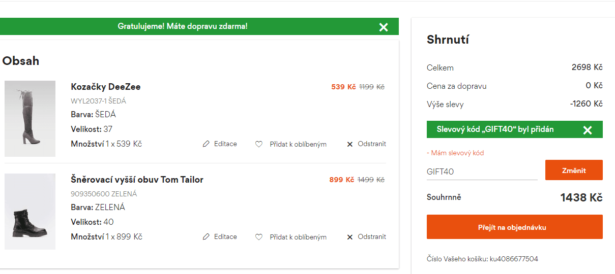 Extra kód -40% při nákupu 2 párů