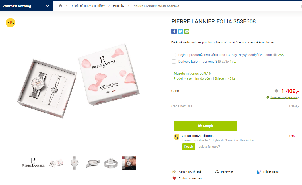 Dárková sada Lannier Eolia, stříbro/ocel