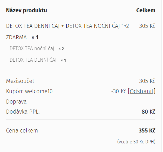 Detoxikační čaje 1+2 (denní + noční)