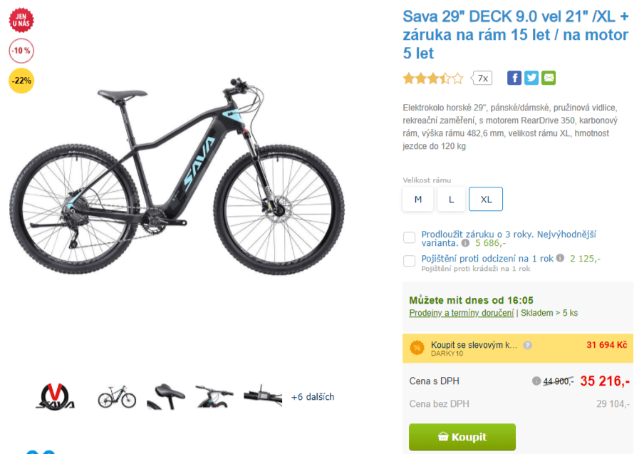 El. kolo Sava, 200km, XL rám, 29" kola