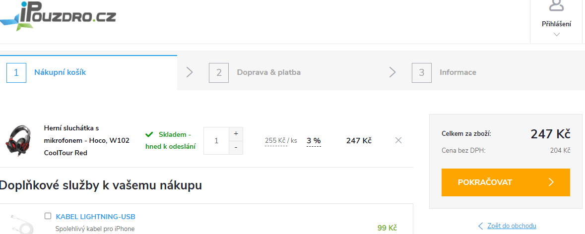 Herní sluchátka Hoco W102