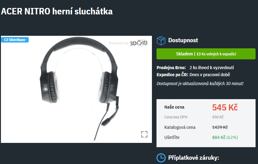 Herní sluchátka Acer Nitro