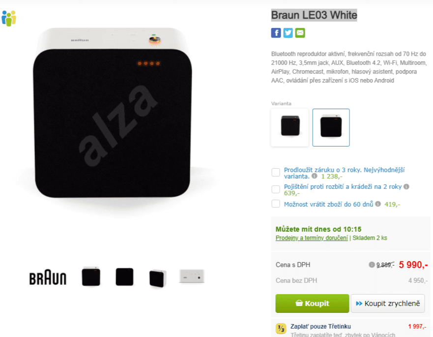 Aktivní BT repro Braun LE03 White