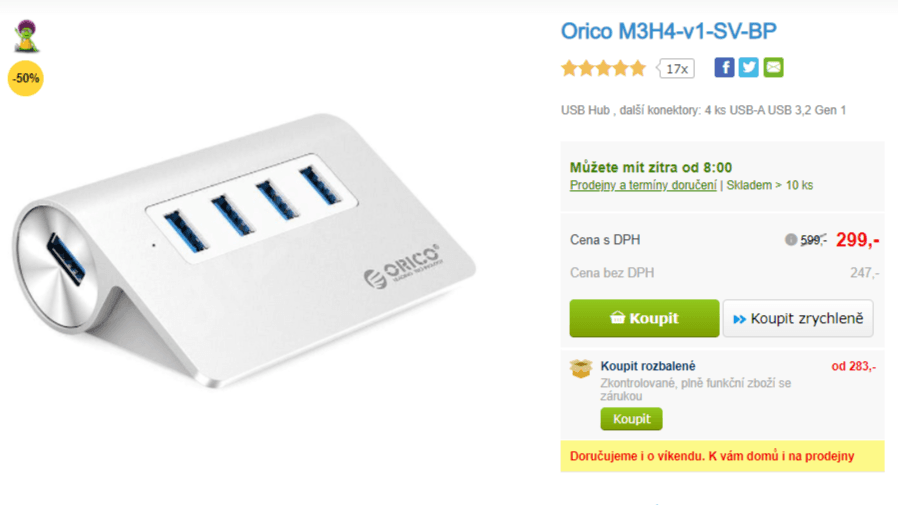 USB Hub / rozbočovač Orico 