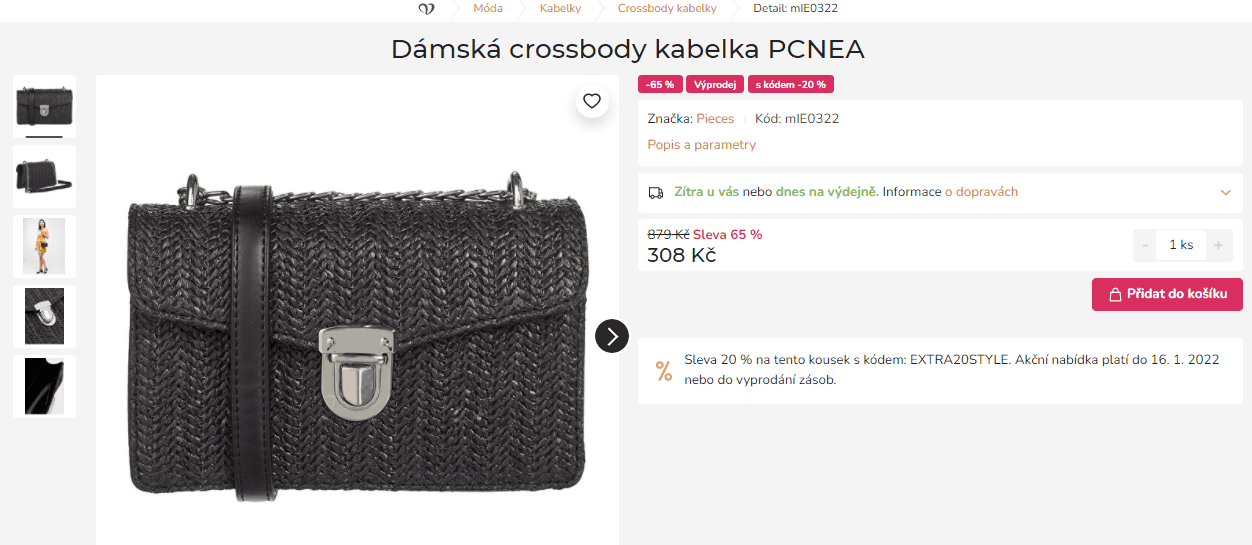 Dámská crossbody kabelka Pieces