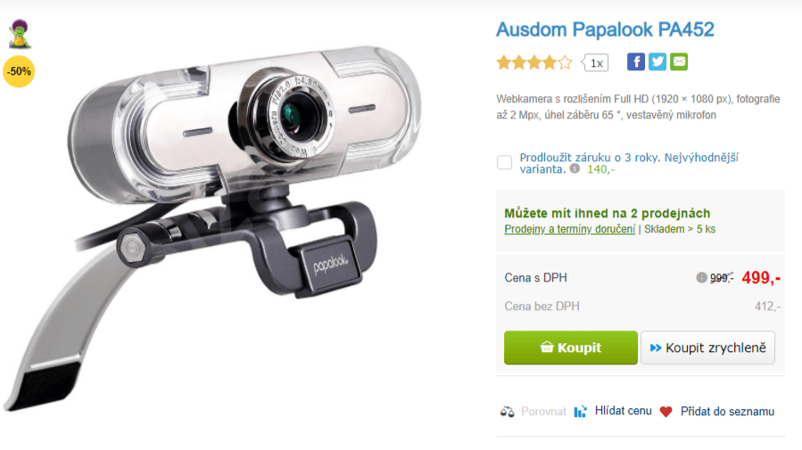 Full HD webkamera Ausdom Papalook