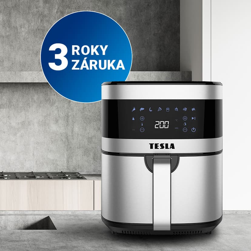 3 roky záruka pro horkovzdušnou fritézu TESLA