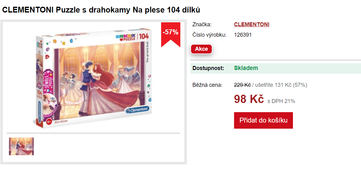 Puzzle Clementoni, 104 dílků
