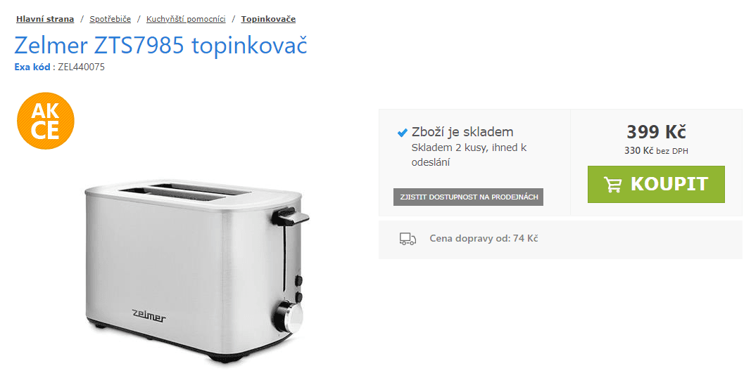 Topinkovač Zelmer, 5 stupňů