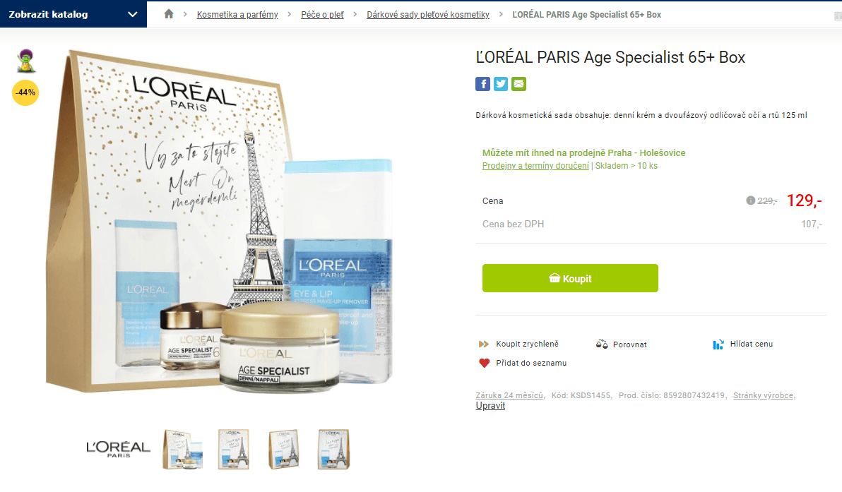 Dárkový set L´Oréal Paris Age Specialist 65+