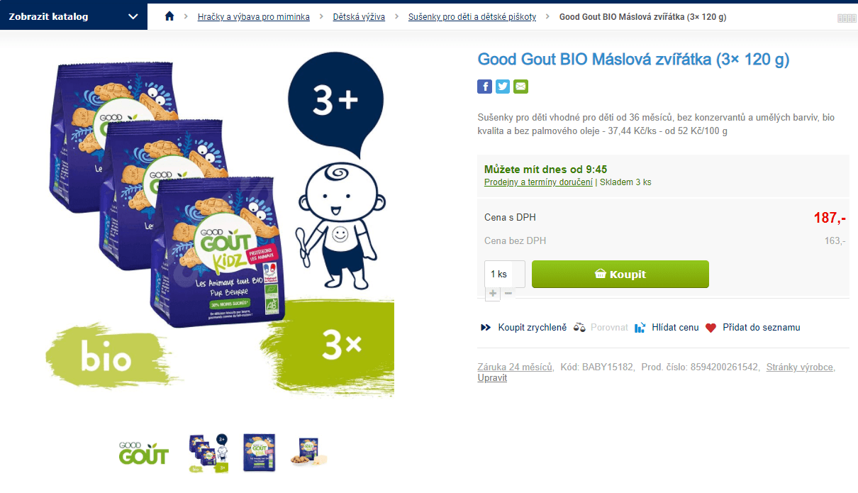 Máslová zvířátka Good Gout BIO (3x120g)