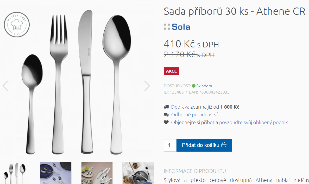 Sada příborů Athene CR, 30 ks