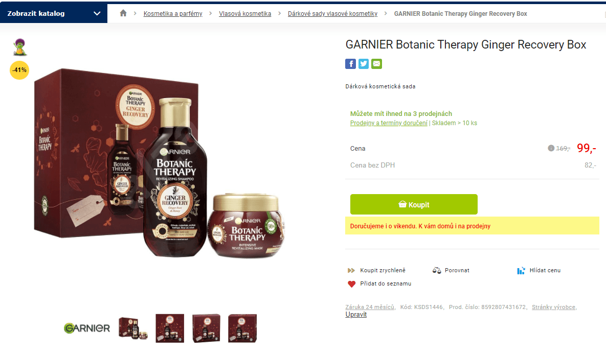 Dárková sada Garnier Botanic Therapy Ginger