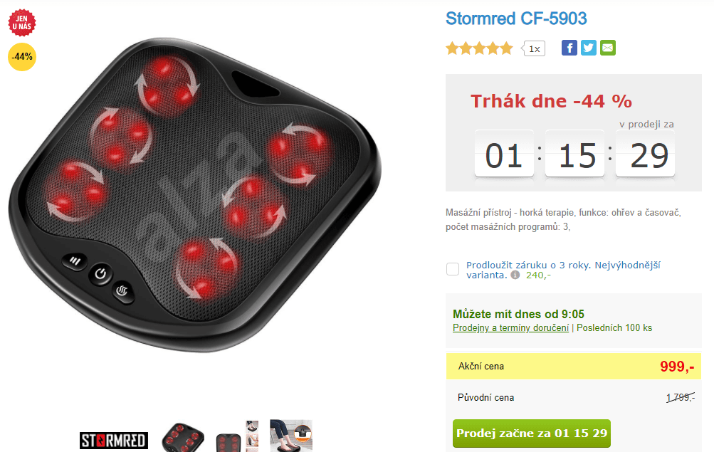 Masážní přístroj Stormred, Siatsu, válec